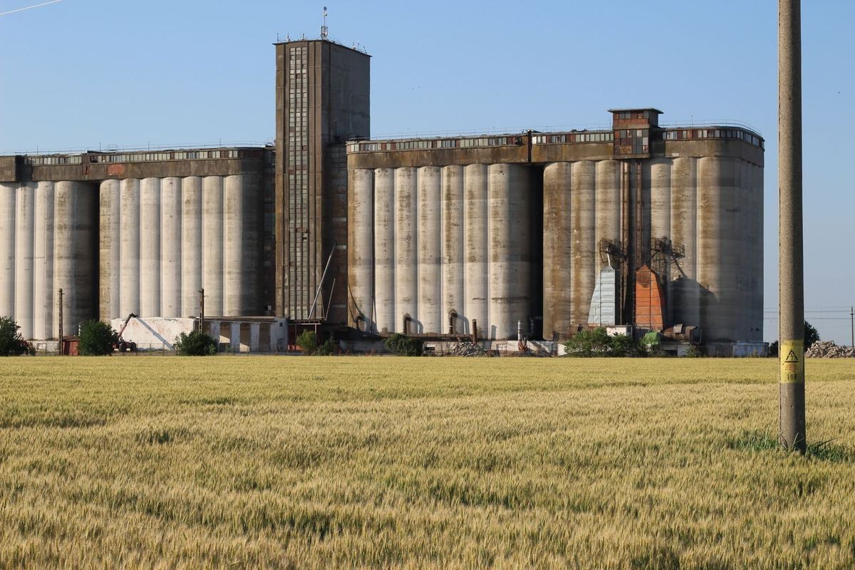 Feed mill and grain elevators in a supply base